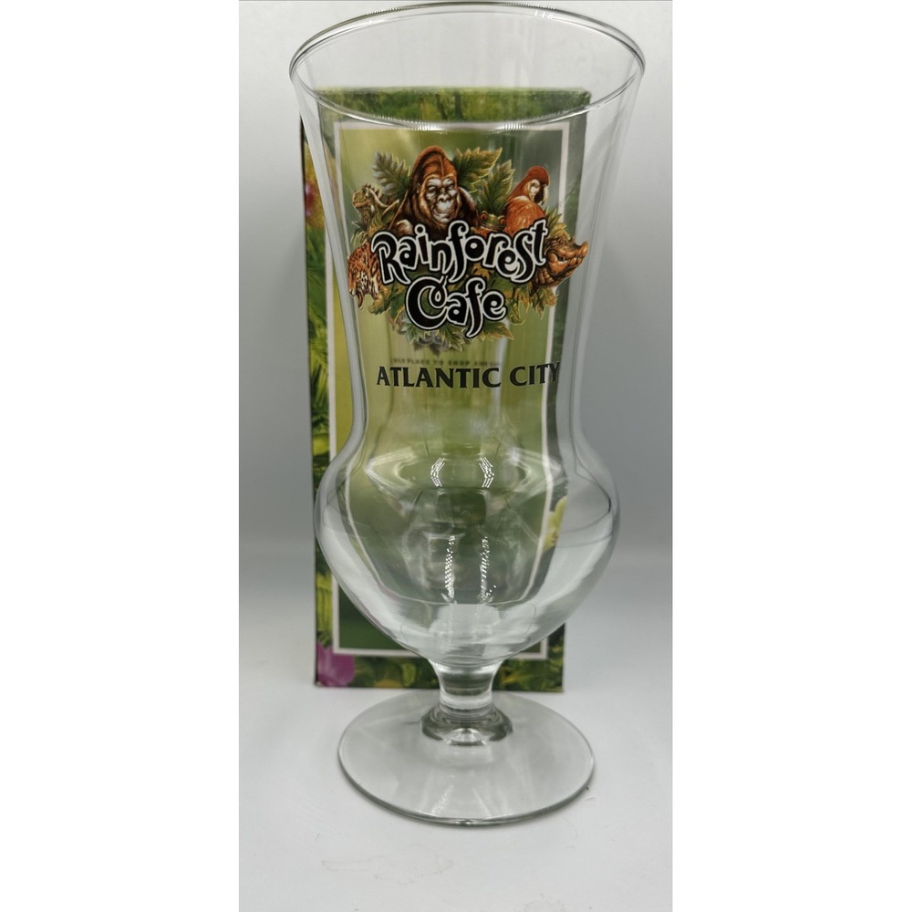 Rainforest Cafe Atlantic City Hurricane Glass With Box